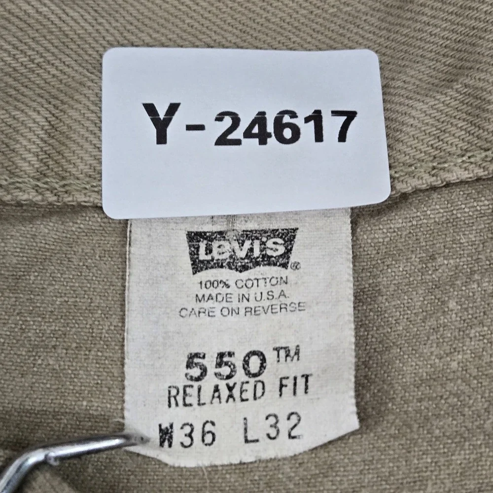 VINTAGE Levi's 550 Men Pants 36X32 Brown Relaxed USA 90s Logo Twill 32